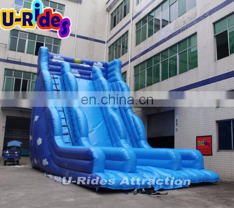 sky blue super high Inflatable slide for pool