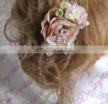 Aidocrystal light pink Flower Crown Boho Hair Wreath Bridal Hair Flowers accessories