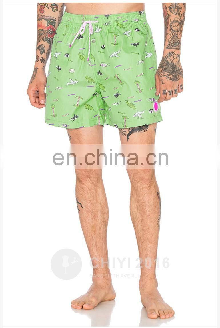 OEM 2017 latest design sublimation printed mens beach shorts quick dry swim trunks