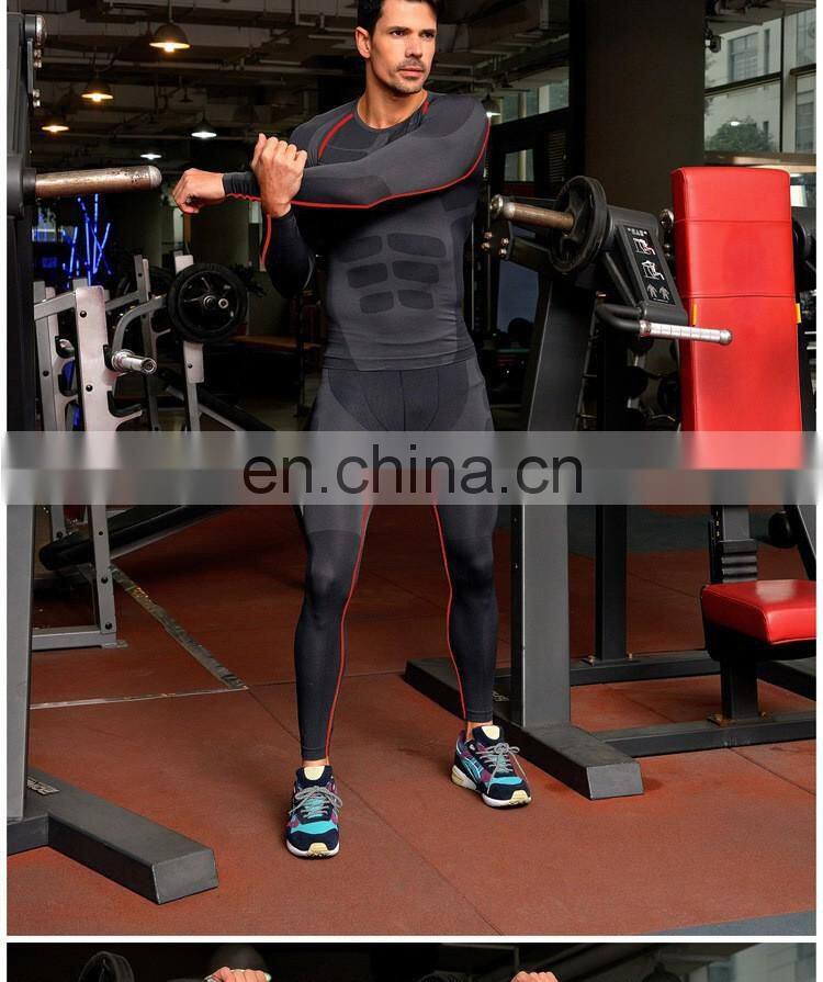 Yihao Compression tights gym fitness professional sports men pants high elasticity running joggers fit tights leggings