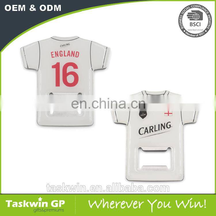 Custom clothes shaped bottle opener with custom printed logo with epoxy