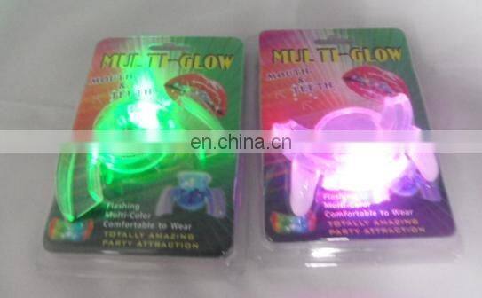 party fake teeth with LED LIGHT/scare unique digital teeth/false teeth glow up at night