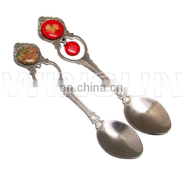 promotional custom metal red handle souvenir spoon
