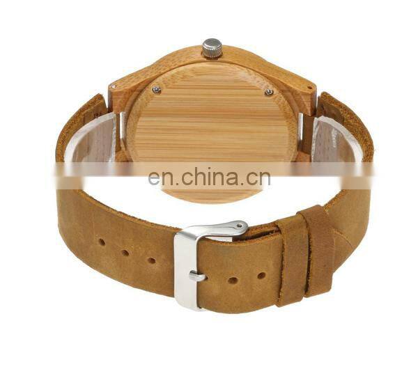 Latest genuine leather watch bamboo watch wooden watch