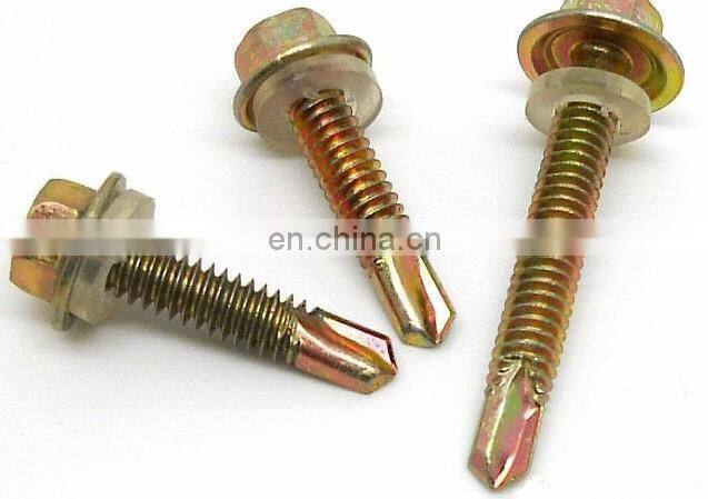 Taiwan roofing Hex Flange Washer Head Self Drilling TEK EPDM Stainless Steel Screws