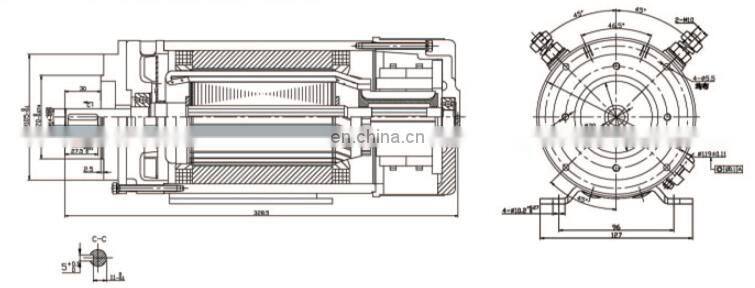 High torque electric DC motors for hydraulic pump 24 volt 3kw CCW