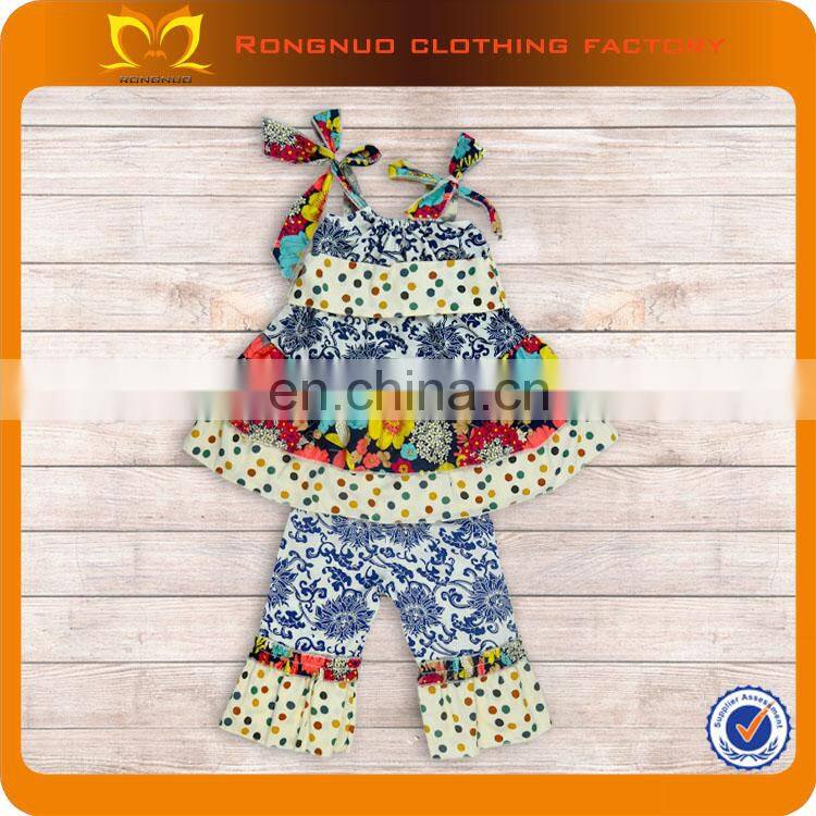 Latest Fashion Summer Dresses Pants 3 pcs/set 2019 Baby Persnickety Remake Pajamas China Posh Boutique Clothing Manufacturers