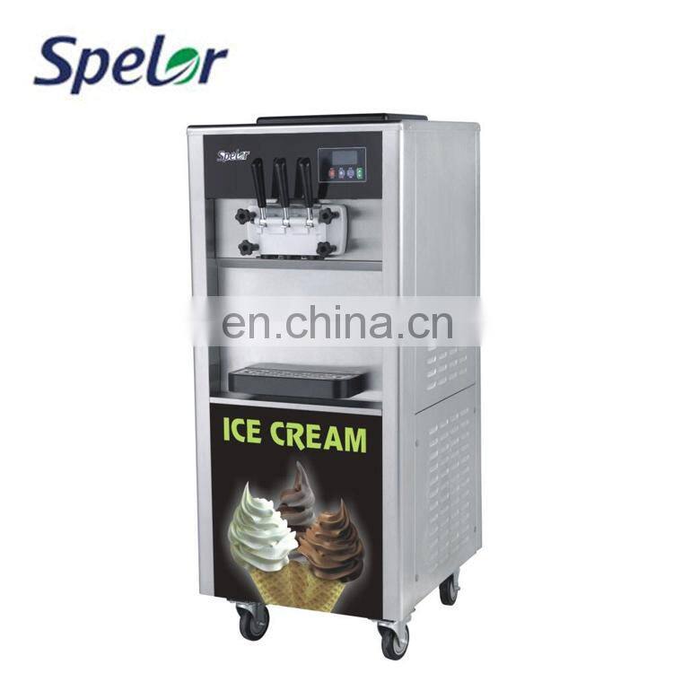 220V 2+1 Mixed 18-25L/H Caster Wheel Soft Ice Cream Machine Fruit BQL 818