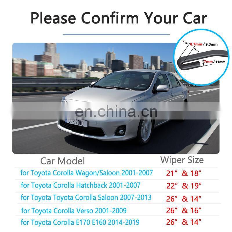 for Toyota Corolla 2001~2019 E120 E130 AR10 E121 E160 E170 Car Wipers Blade Accessories Windshield Wipers Wagon Hatchback Saloon