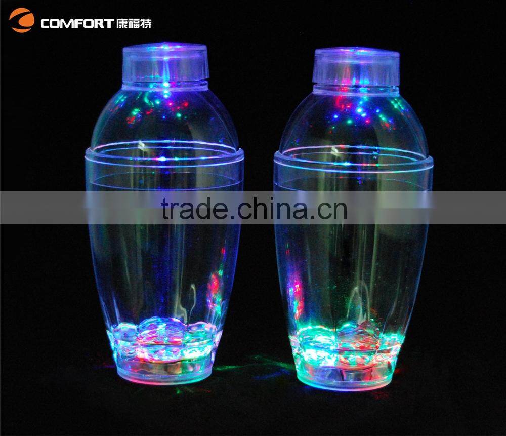 high clear mini led flashing glass bottles custom logo shaker bottle