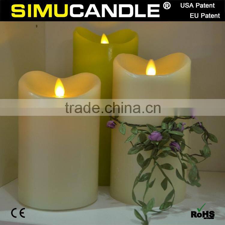 Flameless Feature and Pillar Shape Flameless Candle, with USA and EU Patent