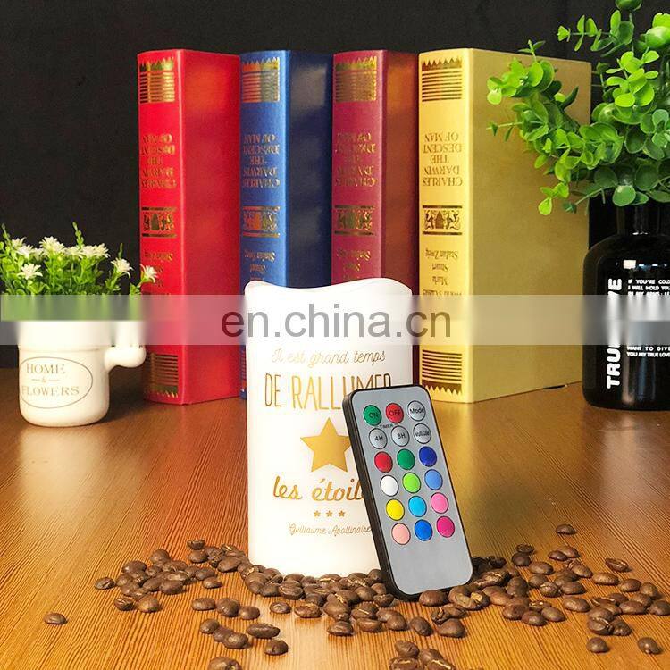 High Quality Home Decoration Scented Candle Custom Logo Printing Electric Candle With 18 Buttons Remote Control