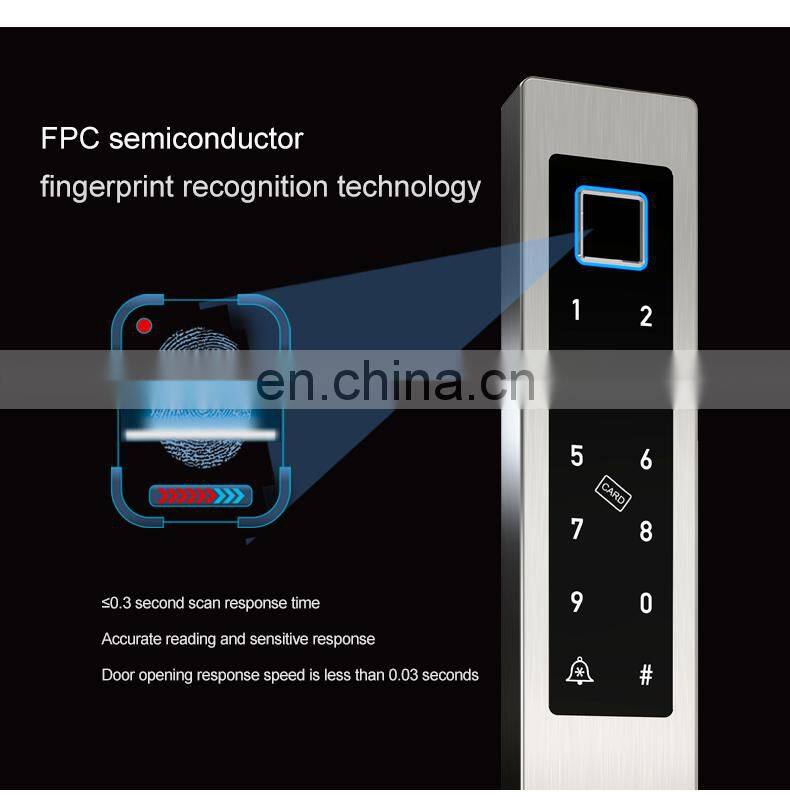 Tuya Smart Access Control Keyless Electronic Key Code Door Locks With APP And Code For Aluminum Frame Sliding Door with doorbell