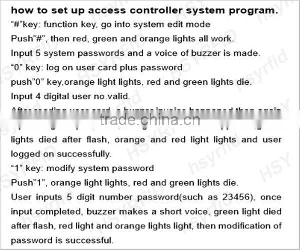 HSY-S261 Touch keypad RFID card reader stand alone single door controller