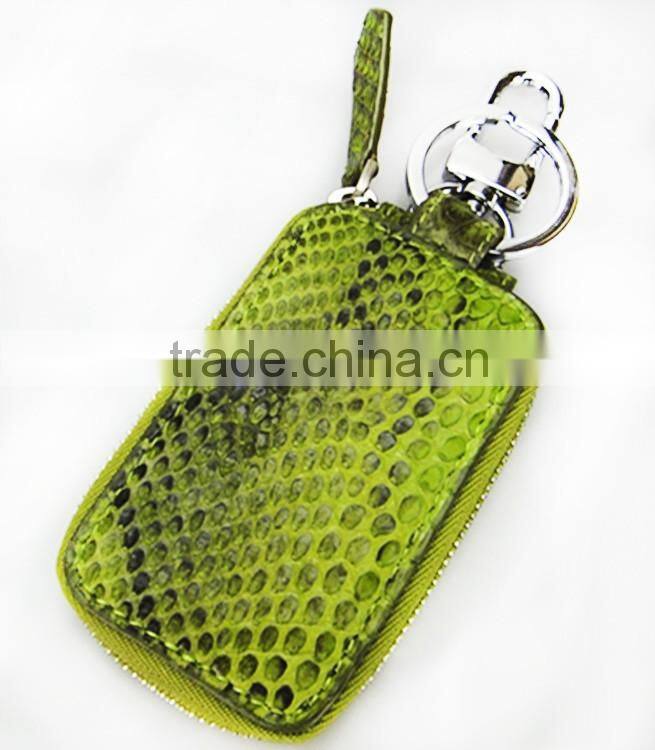 Guangzhou High Quality Custom Luxury Crocodile Python Ostrich Rare Animal Skin Leather Car Key Case Key Holder