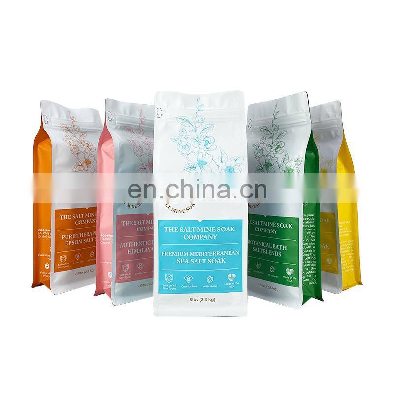 Gravure Printing 5lbs Cosmetic Skin Care Bag Mylar Single Zip Lock Body Scrub Packaging Bags Bath Salt Bag