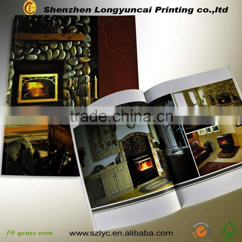 Black card paper hot stamping real promotion brochure, advertisement brochure manufacture in Shenzhen