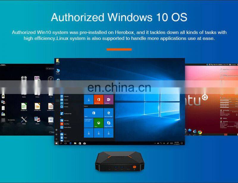 CHUWI HeroBox Fanless Mini PC Linux/Win10 (64-bit) Desktop 8+180GB SSD 4K MINI PC