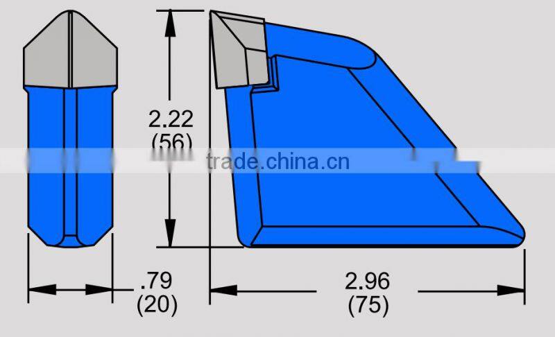 DT87 Welding Carbide Cutter Bit Flat / Weld On Series Trenching Tool