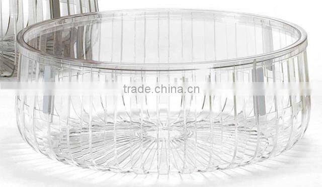 Living room furniture PC material round shape container panier table
