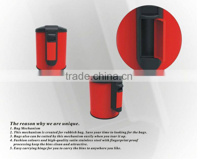 2014 new patent design eco friendly with garbage bags trash can