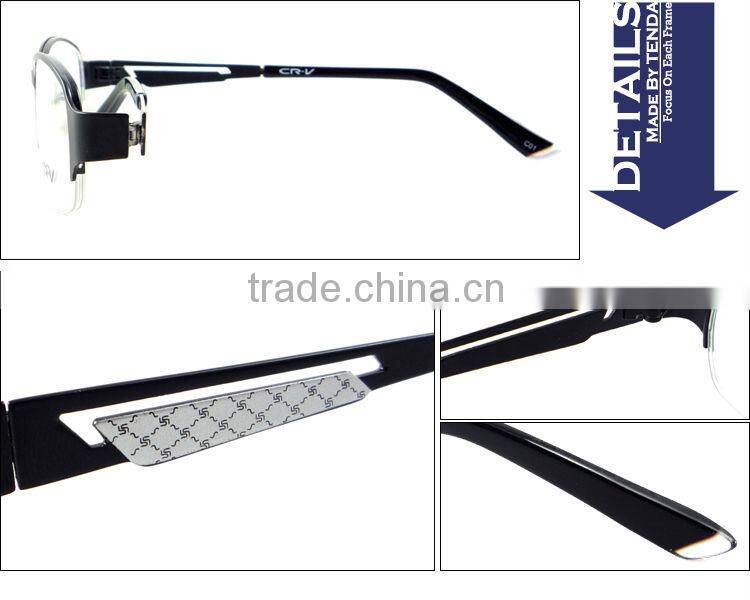 Half-rim metal new design 2014 latest optical eyeglasses frames for women