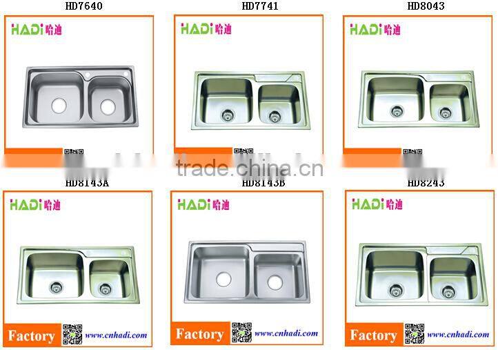 Inset square bowl 304 sus stainless steel sink sinks HD7239