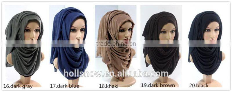 Cheap Fashion Women Muslim Dubai Hijab Shawl Solid Color Infinity Jersey Turkey Scarf