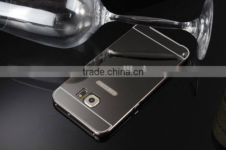 For samsung s6 edge plus bumper case with mirror back,gold aluminium bumper case For samsung galaxy s6 edge plus