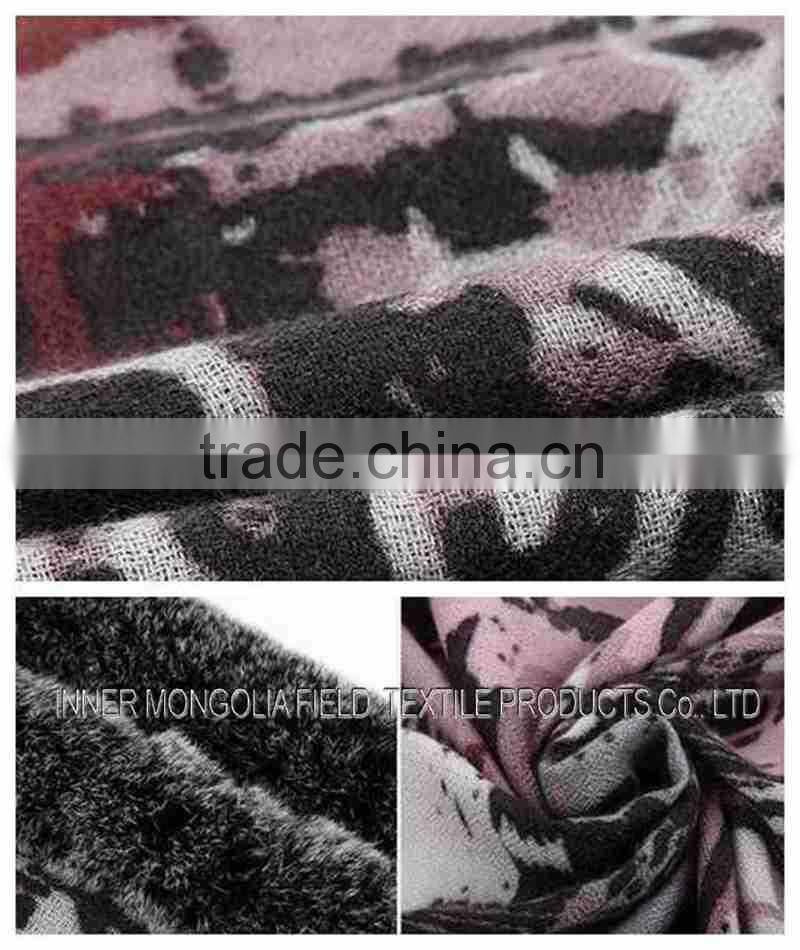 Wholesale wool scarf with rex rabbit fur
