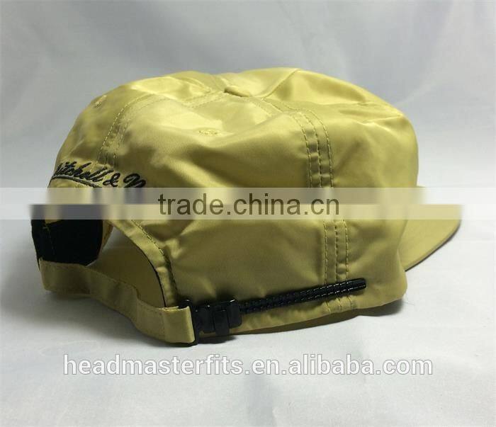 Wholesale unstructured flat cap Nylon snapback cap