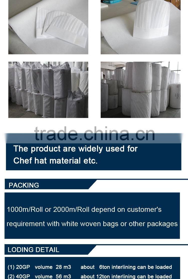 optical white chef hat nonwoven fabric
