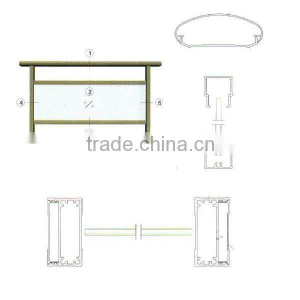 Outside PVDF Coating aluminum balcony handrail