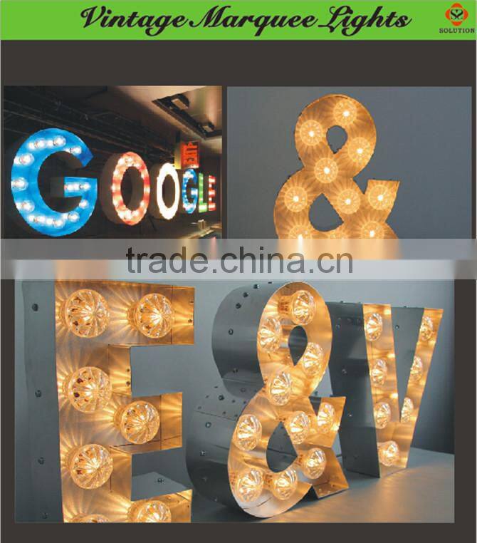 Customized high quality direct factory of metal vintage marquee lights