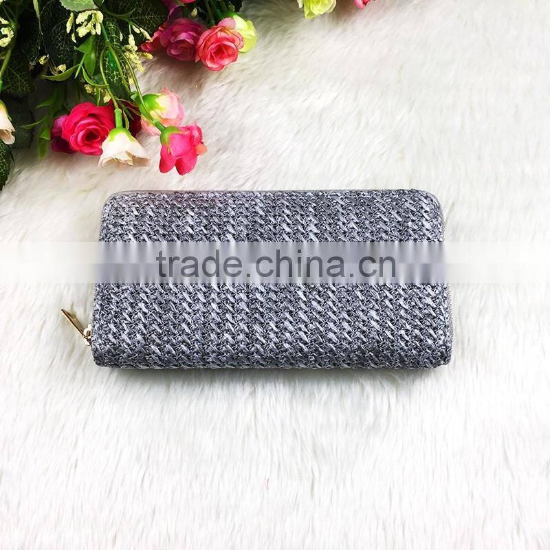 High Quality Long New Fashion Mix Colors Women PU Linen Cluth Wallet Famous Brand Designer Bag Purse Wallet