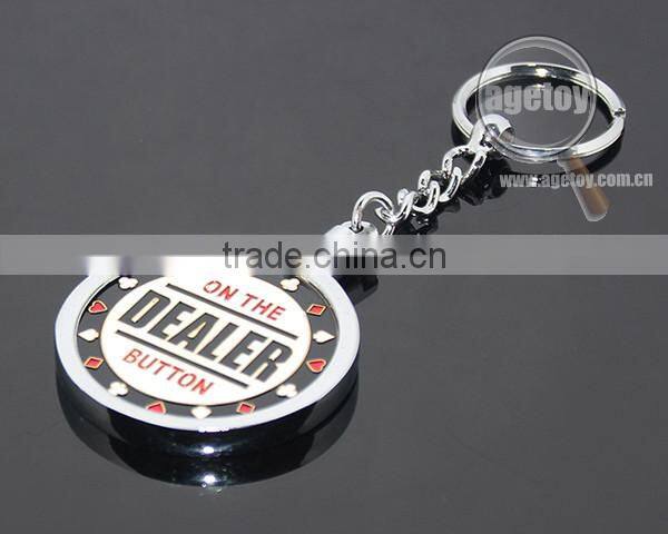 High Quality Zinc Alloy Metal Casino Chips Custom Engraved Enamel Personalized Poker Chip Keyring