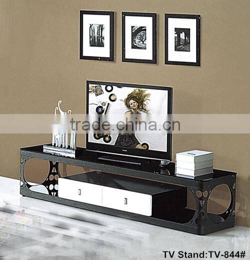 Unique black tempered glass top TV Stand(TV-819#)