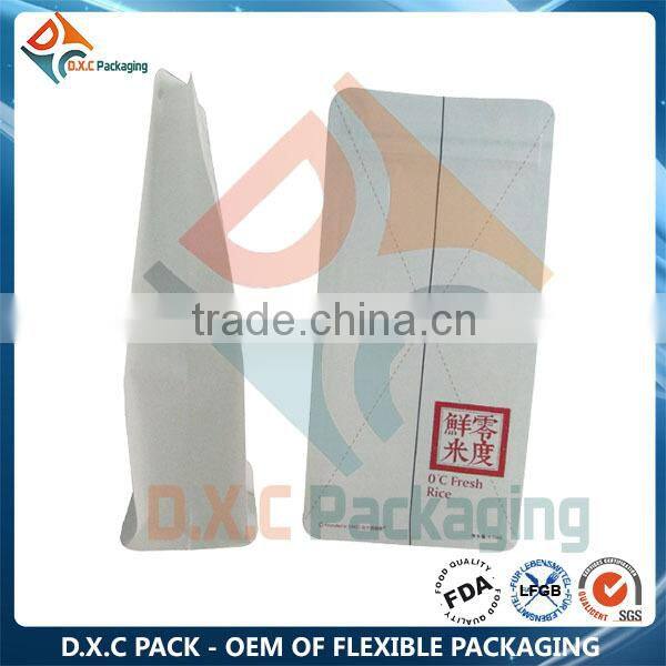 Food Grade White Craft Paper Flat Bottom Rice Packaging Bag