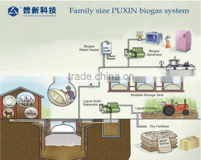 China Biogas Generator Price 1.5KW, 3KW, 5KW for family Size Biogas Plant