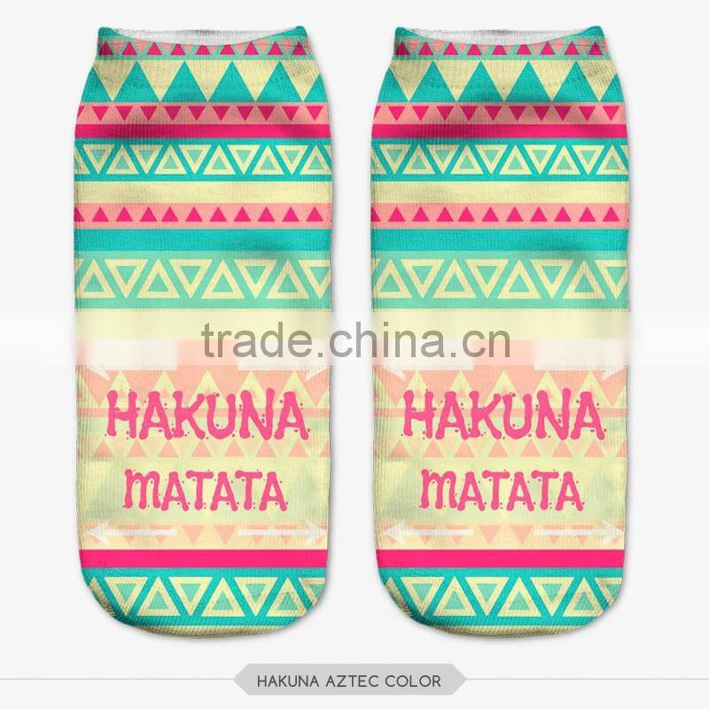 fashion muffin bears black high quality 3d digital full print colorful ankle socks sports unisex custom hot sale stretch spandex