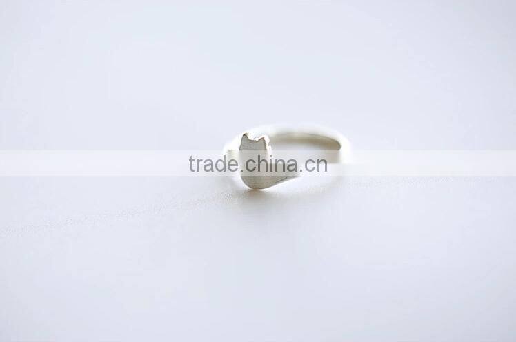 2015 tiny delicated adjustable 925 Sterling Silver little cat ring