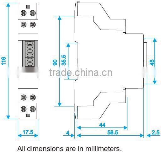 Single Phase DIN-rail Kilowatt Hour Energy Meter