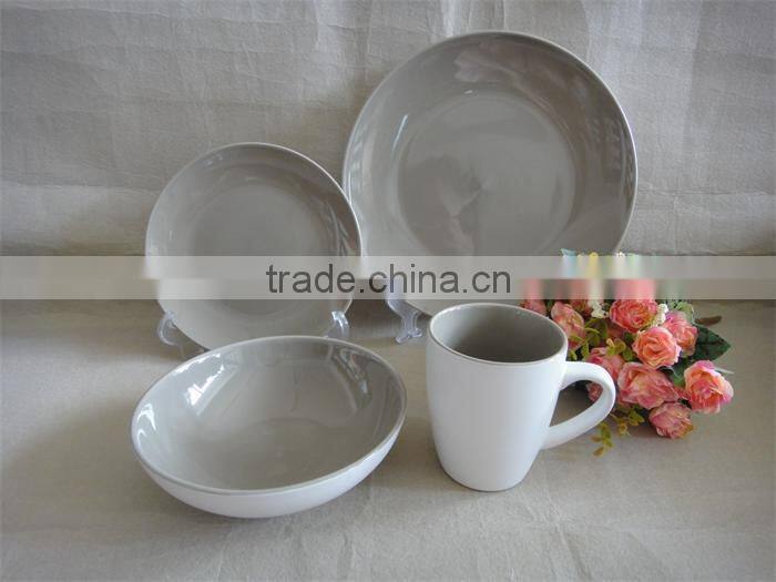 new design products 16pcs double glazed melamine stoneware dinner set