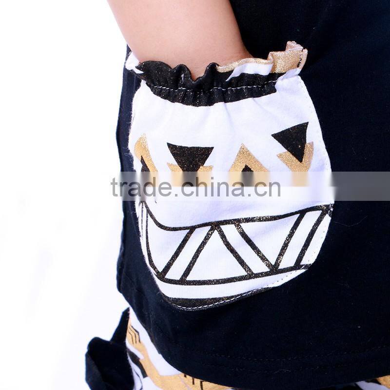 Fashion boutique popular baby clothes wholesale price bulk wholesale kids clothing blank top with pocket for baby girl