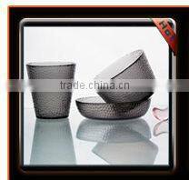 Cobalt Blue Pressed Stone Design Dinnerware Glass Plates