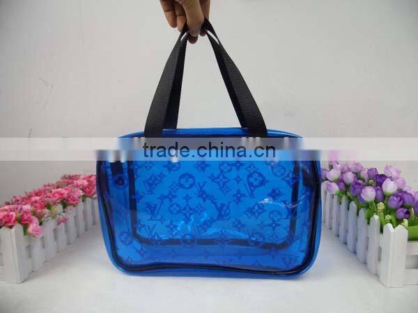 Customized simple women PVC chic printign shoulder Cosmetic Bags