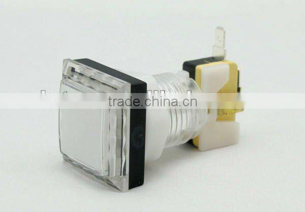 square blue plastic push button switch mechanical pushbutton switch Momentary with LED light