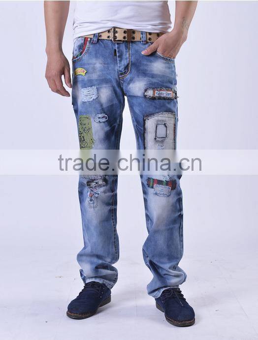 High Quality New Fashion Designer Jeans Men Distrressed Casual Denim Mens Jeans