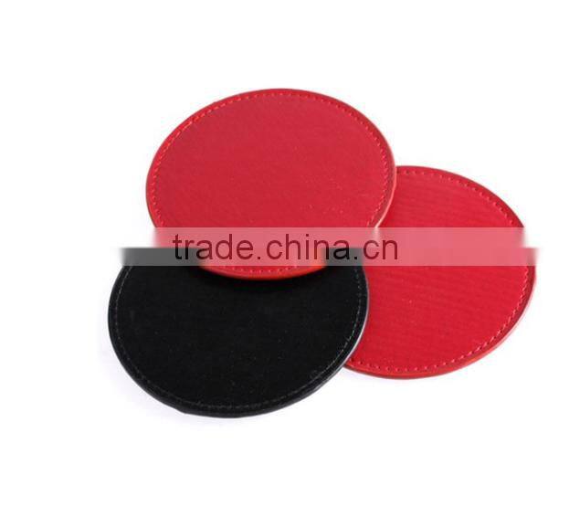 Custom Size Leather Coated Coffee Cup Mats Round Mats