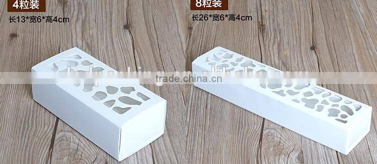 4/8 macaron cake box, white hollow out macaron box,cracker box